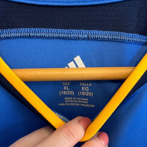 Adidas Blue and Yellow Short Sleeve Tee - Picture 3 of 3